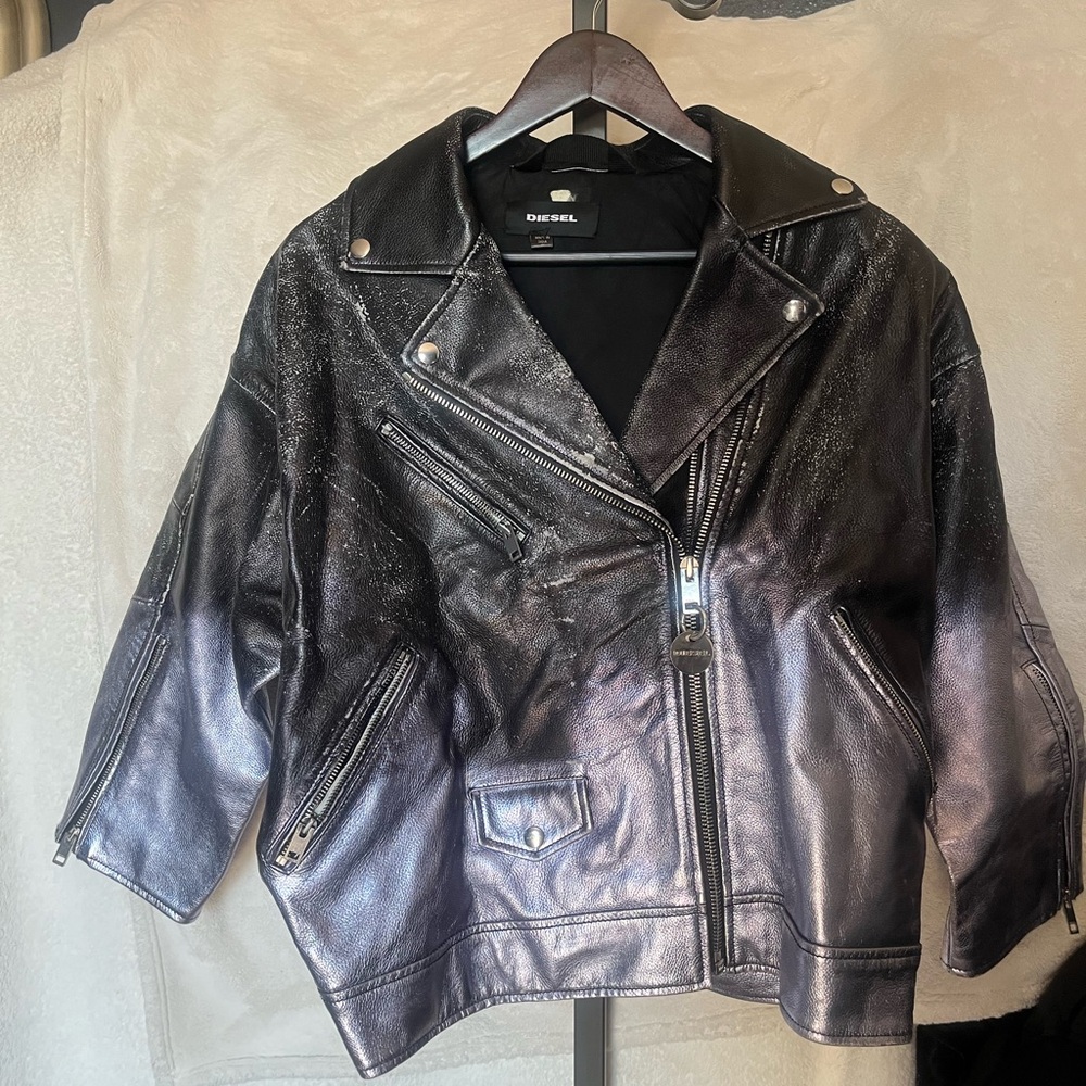 Mens vintage oversized leather jacket